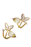 pearl and gold butterfly ear jacket