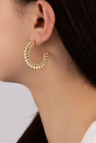 Cutout Pattern Hoop Earrings
