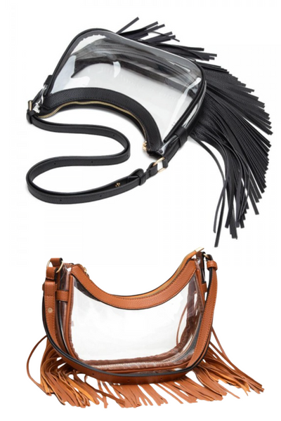Clear Crossbody Fringe Bag Southern Birch Boutique