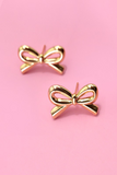 Gold bow stud earrings 