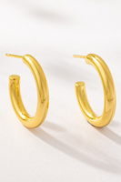 gold simple hoop earrings with post backs