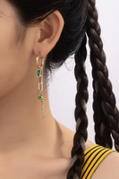 Rhinestone Chain Drop Earrings