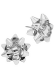 silver Christmas bow stud earrings 