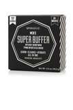Spongellé Men's Super Buffer scrub and body wash all-in-one package in a black box with white text and geometric design, on a white background.