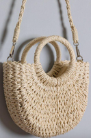 Structured Straw Tote With Circle Handle
