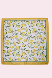 Lemon print bandana scarf with yellow border and green trim detail