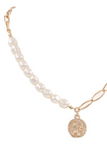 Gold, Pearls, & Coin Necklace