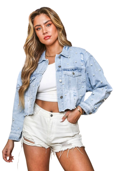 The Ainsley Pearl Denim Jacket