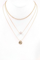 Pearl Layered Metal Necklace