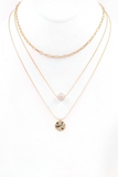 Pearl Layered Metal Necklace