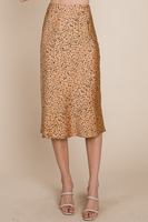 The Wren Satin Leopard Skirt