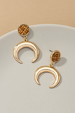 Gold Metal Horn Drop Earrings
