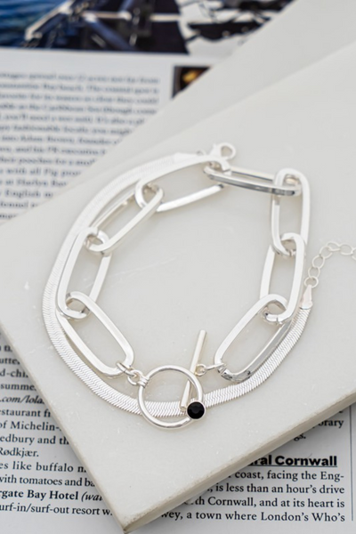 Link & Herringbone Bracelet Set