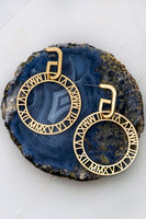 Gold Roman Numeral Hoop Earrings