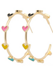 Colorful Heart Hoop Earrings