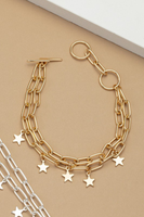 Star & Lightning Bolt Two Chain Bracelet Set