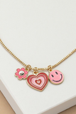 Yin Yang, Heart, & Smile Face Necklace