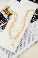 Three Layer Gold Chain Necklace