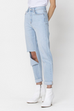 The Maren High Rise Distressed Mom Skinny Jeans