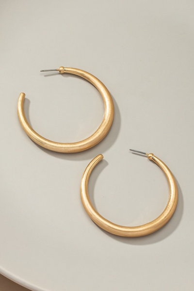 Worn Metal Hoop Earrings