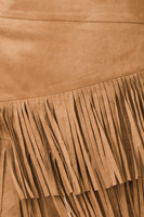 The Trisha Suede Fringe Skort