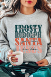 Frosty, Rudolph, Santa, and Jesus Sweatshirt