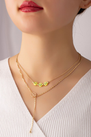 Two-Row Smile Face Charm Necklace
