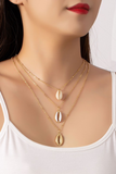 Puka Shell Three Row Layered Necklace
