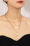Three-Row Chain Necklace with Bar & Compass