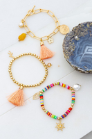 Colorful Charm & Tassel Bracelet Set