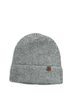 gray colored ribbed knit beanie