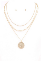 Layered Coin & Chain Necklace Set