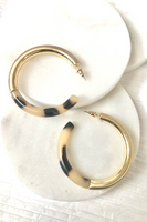 Gold & Tortoise Hoop Earrings